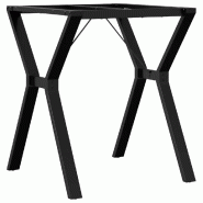 Helloshop26 - Pieds de table à manger cadre en Y 60 x 60 x 73 cm stables et robustes style industriel en acier noir 02_0047258 - noir acier 300023468