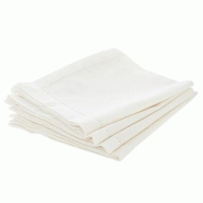 Lot de 4 serviettes de table chambray 40cm ecru - paris prix