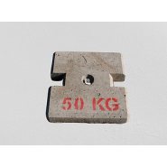 Masse 50 kg pour essai de palans et ponts roulants - 250 x 500 x 90mm - REF2220050
