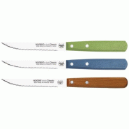 NOGENT Boîte 20 couteaux à steak 11 cm Vert / Bleu / Cerisier - Classic Bois - 035-1227751