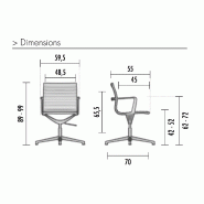 Siège de réunion design Evole - Mobel Linea - Blanc_1