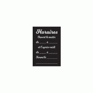 Sticker autocollant - Fond noir mat "HORAIRES" - REG210-HOR-MAT