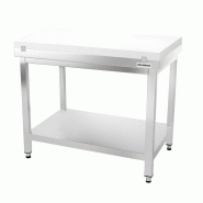 Table de travail en inox 1000x600 mm avec plaque de découpe blanche PREMIUM - GOLDINOX - gris inox 3701770842087