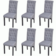 VidaXL Chaises à manger lot de 6 gris clair tissu Modèle Zafira - 272246
