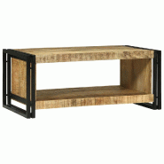 VidaXL Table basse Marron 90 x 50 x 38 cm Bois de mangue massif Modèle Orion Frame Pro - 4104715