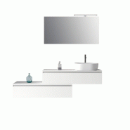 AQA Design Composition de salle de bain en mélamine, 5 pièces ASTRA blanc mat L.180 P.45 H.190 MPAS27-O1 - blanc Bois manufacturé MPAS27-O1