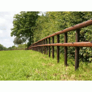 Clôtures équestres en bois Deep Protect - 2 barres - résistance aux intempéries