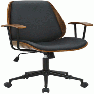 CLP Chaise de bureau Arlondi Similicuir HBT: 90x63x57 cm Noyer Noir - noir polyester 327870 CLP Chaise de bureau Arlondi Similicuir HBT: 90x63x57 cm Noyer Noir - noir polyester 327870