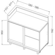 Comptoirs de bar neutres avec prÉdisposition pour tablette service gauche - lb90sx/5