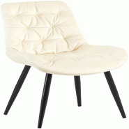 Décoshop26 - Chaise de salle à manger x1 en velours crème cadre en métal noir confort & élégance intemporelle 10_0007224 - beige métal 3000266001336