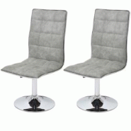 Décoshop26 - Lot de 2 chaises de salle à manger cuisine ajustable à hauteur variable tissu gris 04_0000222 - gris 3000252778983 Décoshop26 - Lot de 2 chaises de salle à manger cuisine ajustable à hauteur variable tissu gris 04_0000222 - gris 3000252778983