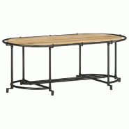 Décoshop26 - Table basse de salon design industriel 110 x 55 x 40 cm bois de manguier massif et fer DEC036996 - Bois massif 3000263038557