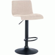 Décoshop26 - Tabouret de bar x1 design simple avec repose-pieds en tissu crème pieds en métal noir 10_0004556 - noir 3000252175072 Décoshop26 - Tabouret de bar x1 design simple avec repose-pieds en tissu crème pieds en métal noir 10_0004556 - noir 3000252175072