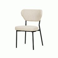 Duko - Chaise empilable en tissu beige