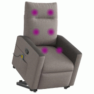 Fauteuil inclinable de massage Taupe Tissu Modèle Wermelora - 8721158644343