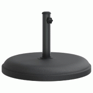 Helloshop26 - Base de parasol ronde 49,5 x 32 cm stable résistance au vent jardin avec adaptateurs en plastique noir 02_0047466 - noir 3000234794321