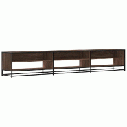 Helloshop26 - Meuble TV industriel avec grand espace de rangement 270 x 40 x 46 cm en bois d'ingénierie chêne marron 02_0055626 - marron métal 3000