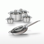 Lot de 2 Poêles 24/32 cm et 4 Faitouts 12/14/20/24 cm Elo Relief Solution - gris 3176239942668