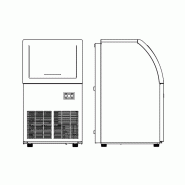 Machine à glaçons 40kg/h - ATOSA-E-40 en acier inoxydable, refroidissement par air, glaçons carrés, 220V – 50 Hz