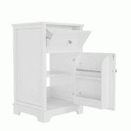 Merax lavabo 51x46x87cm, meuble de salle de bain sur pied avec lavabo en céramique, compartiment rabattable, étagère de porte, étagère réglable, Merax lavabo 51x46x87cm, meuble de salle de bain sur pied avec lavabo en céramique, compartiment rabattable, étagère de porte, étagère réglable,