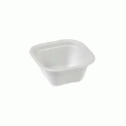 Naturesse Barquette carrée canne à sucre, sans PFAS, 13 x 13 x 5,9 cm - 350 ml (500 unités) - blanc Bagasse 3453.N Naturesse Barquette carrée canne à sucre, sans PFAS, 13 x 13 x 5,9 cm - 350 ml (500 unités) - blanc Bagasse 3453.N