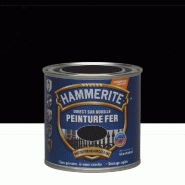 Peinture fer extérieur direct sur rouille HAMMERITE noir ferronnerie mat 0.25 l