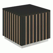 Podium 1 porte push-pull Vertigo T03 MDF naturel et noir 45x45x40cm