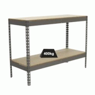 PROREGAL Étagère pour charges lourdes MINI WOOD YETI TWO | HxLxP 90x120x45cm | Charge du compartiment 400kg | Gris - gris métal PR_RS141-04 PROREGAL Étagère pour charges lourdes MINI WOOD YETI TWO | HxLxP 90x120x45cm | Charge du compartiment 400kg | Gris - gris métal PR_RS141-04
