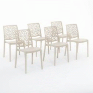 RATTATAN Set 6 Chaises en polypropylène avec fibre de verre empilables pour extérieur et jardin, bar et restaurant, cuisine design moderne - ANNA - RATTATAN Set 6 Chaises en polypropylène avec fibre de verre empilables pour extérieur et jardin, bar et restaurant, cuisine design moderne - ANNA -