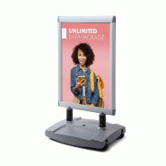 SHOWDOWN Displays Exposiciónate Windtalker® Excel avec Base Plastique A1 WTEA1 - argenté aluminium WTEA1