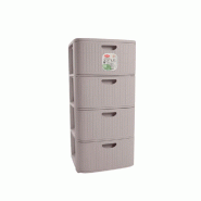 Stefanplast - Commode Domus à 4 tiroirs, gris - multicolore 8003507901018