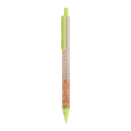 Stylo bille en plastique écologique - paille de blé, grip en liège naturel, encre bleue Stylo bille en plastique écologique - paille de blé, grip en liège naturel, encre bleue