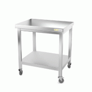 Table de travail en inox 700 x 700 mm sur roulettes / GOLDINOX - gris inox 3701770802654