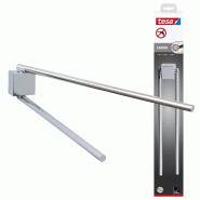 Tesa Ekkro Porte-serviettes 2 Barres, finition brillante Métal Chromé, adhésif, technologie sans Percer, 428 mm x 50 mm x 87 mm - argenté métal 4