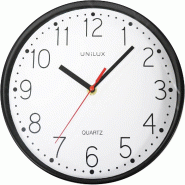 UNILUX Pendule murale à quartz Nessy, sur pile, diam. 25 cm, coloris noir - noir 400155846