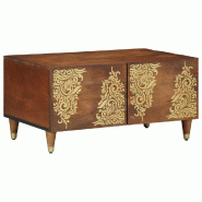 VidaXL Table basse Marron miel 80 x 50 x 40 cm Bois de mangue massif Modèle Sirius Concept Plus - 4018741