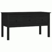 VidaXL Table basse Noir 102x49x55 cm Bois massif de pin Modèle Ombre Equinoxe Prime - 820945