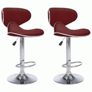 VidaXL Tabourets De Bar Lot De 2 Rouge Bordeaux Similicuir - rouge 323649 VidaXL Tabourets De Bar Lot De 2 Rouge Bordeaux Similicuir - rouge 323649