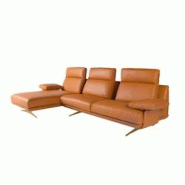 AC ANGEL CERDA Angel Cerdá Méridienne gauche en cuir terracotta marron 6226C 333 x 169 x 102 - marron Bois massif 8435631035015 AC ANGEL CERDA Angel Cerdá Méridienne gauche en cuir terracotta marron 6226C 333 x 169 x 102 - marron Bois massif 8435631035015
