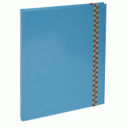 Cahier Iderama 17x22 192p./96 feuilles 90 g/m² brochées, élastique de fermeture, coloris bleu, ligné - 3370440272129