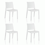 Chaise de salle à manger / chaise visiteur T37 V plastique blanc lot de 4 hjh LIVING - blanc plastique polypropylène 729498 Chaise de salle à manger / chaise visiteur T37 V plastique blanc lot de 4 hjh LIVING - blanc plastique polypropylène 729498