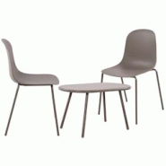 CLP Ensemble de 2 sièges Veldin Taupe - gris plastique 326233 CLP Ensemble de 2 sièges Veldin Taupe - gris plastique 326233