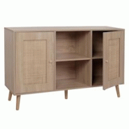 Décoshop26 - Buffet avec compartiments de rangement deux portes en kubu bois de rotin mélaminé aspect chêne 04_0005992 - 3000261588146 Décoshop26 - Buffet avec compartiments de rangement deux portes en kubu bois de rotin mélaminé aspect chêne 04_0005992 - 3000261588146