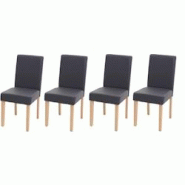 Décoshop26 - Lot de 4 chaises de salle à manger synthétique gris mat pieds clairs CDS04558 - gris 3001100669606 Décoshop26 - Lot de 4 chaises de salle à manger synthétique gris mat pieds clairs CDS04558 - gris 3001100669606