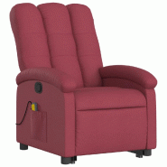 Fauteuil inclinable de massage Rouge bordeaux Tissu Modèle Levoriax - 8721012165953
