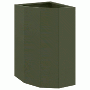 Helloshop26 - Jardinière d'angle moderne 30 x 30 x 50 cm design épuré extérieur en acier vert olive 02_0052918 - vert acier 3000237651041