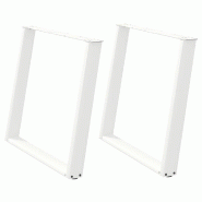 Helloshop26 - Lot de 2 pieds de table à manger en U design moderne 100 x 73 cm avec patins réglables en acier blanc 02_0057085 - blanc acier 3000239