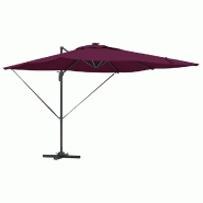 Helloshop26 - Parasol déporté rectangulaire inclinable 286 x 284 x 270 cm fonction rotation 360° design moderne en aluminium 02_0058697 - aluminium