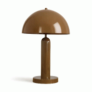 Now's Home - Lampe à poser en métal moka  brillant 30x30x46cm kyra - 3256390253909