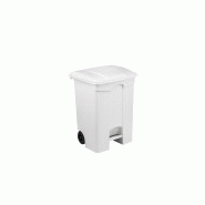Poubelle a pedale contitop mobile 70l blanc/blanc
